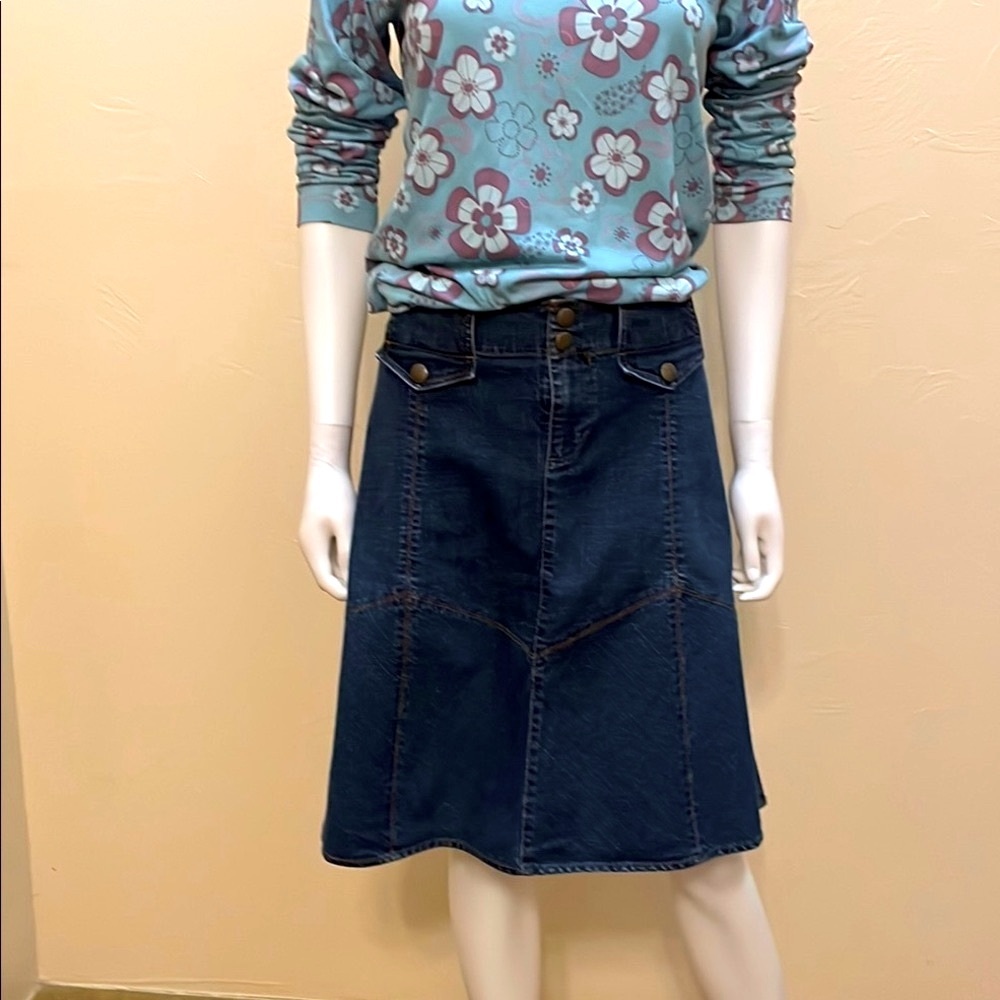 DKNY Denim A-Line Skirt  (P13)